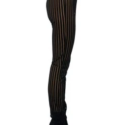 LYNN CINCHED ANKLE SHEER STRIPE LEGGING -helmut shop whats the vibe cinched ankle sheer stripe legging black 7 7