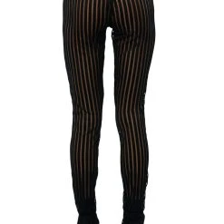LYNN CINCHED ANKLE SHEER STRIPE LEGGING -helmut shop whats the vibe cinched ankle sheer stripe legging black 8 8