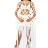 WHITE ZELINA FRINGE EMBELLISHED LONG CARDIGAN -helmut shop white zelina fringe embellished long cardigan white 1 1