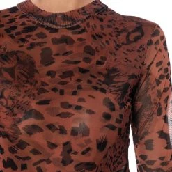 WILD CHEETAH PRINT LONGSLEEVE BODYSUIT -helmut shop wild cheetah print longsleeve bodysuit beige multi 6 6