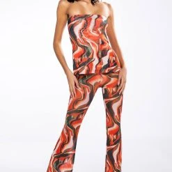 WILD WILD WEST MESH KICK FLARE PANT -helmut shop wild wild west mesh kick flare pant red multi 2 2