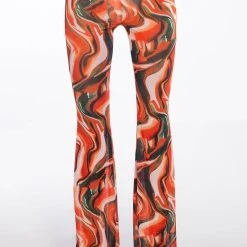 WILD WILD WEST MESH KICK FLARE PANT -helmut shop wild wild west mesh kick flare pant red multi 3 3