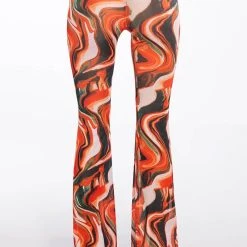 WILD WILD WEST MESH KICK FLARE PANT -helmut shop wild wild west mesh kick flare pant red multi 5 5