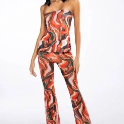 WILD WILD WEST MESH KICK FLARE PANT -helmut shop wild wild west mesh kick flare pant red multi 7 7