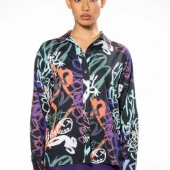 WILDER PRINTED BUTTON DOWN BLOUSE -helmut shop wilder printed button down blouse multi 4 4