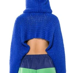 WILLA CROPPED HOODED SWEATER -helmut shop willa cropped hooded sweater blue 6 6