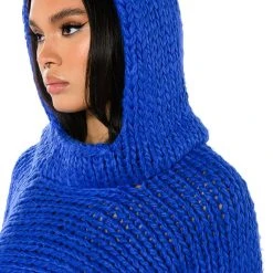 WILLA CROPPED HOODED SWEATER -helmut shop willa cropped hooded sweater blue 7 7