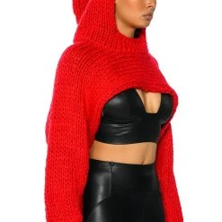 WILLA CROPPED HOODED SWEATER -helmut shop willa cropped hooded sweater pink 2 2