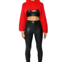 WILLA CROPPED HOODED SWEATER -helmut shop willa cropped hooded sweater pink 3 3