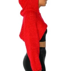 WILLA CROPPED HOODED SWEATER -helmut shop willa cropped hooded sweater pink 4 4