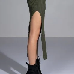 WILLA KNIT MIDI SKIRT -helmut shop willa knit midi skirt olive 5 5
