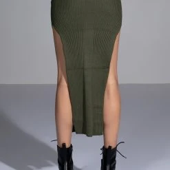 WILLA KNIT MIDI SKIRT -helmut shop willa knit midi skirt olive 6 6