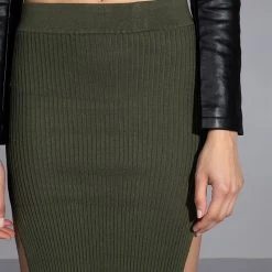 WILLA KNIT MIDI SKIRT -helmut shop willa knit midi skirt olive 7 7