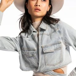 WRAP AROUND DENIM JACKET