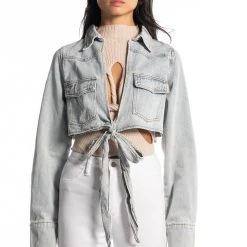 WRAP AROUND DENIM JACKET -helmut shop wrap around denim jacket light blue denim 6 6
