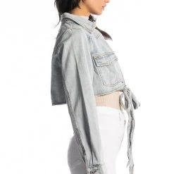 WRAP AROUND DENIM JACKET -helmut shop wrap around denim jacket light blue denim 7 7