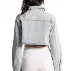 WRAP AROUND DENIM JACKET -helmut shop wrap around denim jacket light blue denim 8 8
