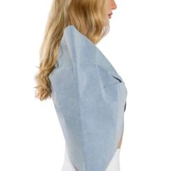 WRAP ME UP OVERSIZED BOW TOP -helmut shop wrap me up oversized bow top light blue denim 4 4