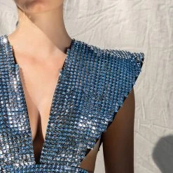 WARRIOR GODDESS REVERSIBLE STUDDED HARNESS BLOUSE -helmut shop xena studded harness blouse silver 11 11