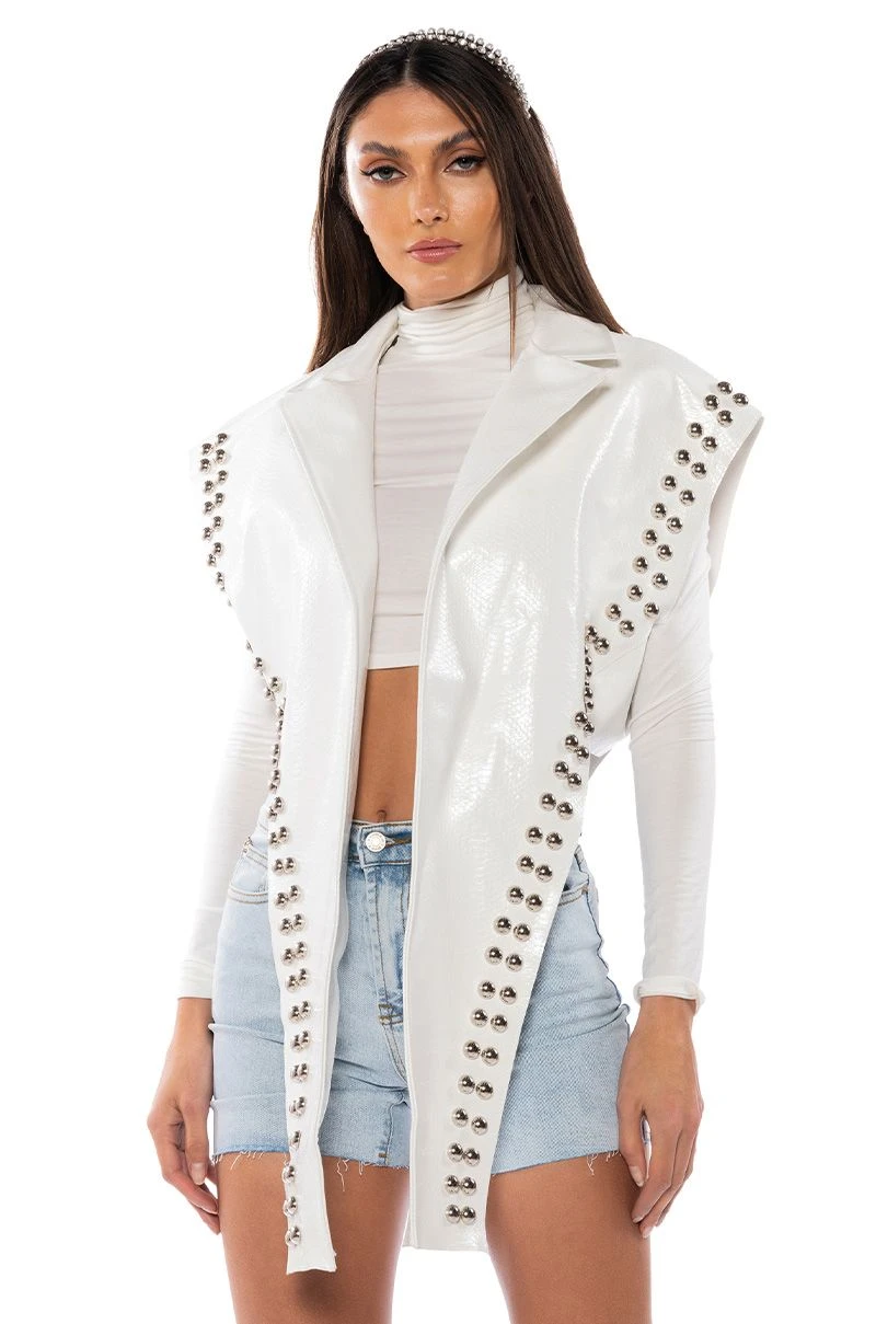 YOU ALREADY KNOW MOTO VEST WITH FRONT DRAPE 3 YOU ALREADY KNOW MOTO VEST WITH FRONT DRAPE