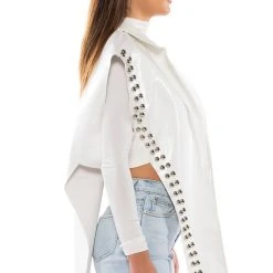YOU ALREADY KNOW MOTO VEST WITH FRONT DRAPE 9 YOU ALREADY KNOW MOTO VEST WITH FRONT DRAPE -helmut shop you already know moto vest with front drape white 3 3 c1