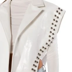 YOU ALREADY KNOW MOTO VEST WITH FRONT DRAPE 11 YOU ALREADY KNOW MOTO VEST WITH FRONT DRAPE -helmut shop you already know moto vest with front drape white 5 5 c1