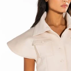 YOU BETTER WORK BUTTON DOWN DRESS -helmut shop you better work button down dress cream 6 6