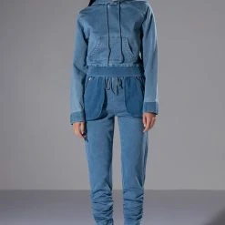 YOU OUGHTA KNOW DENIM HOODIE -helmut shop you oughta know denim hoodie medium blue denim 3 3 c1