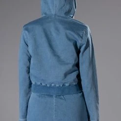 YOU OUGHTA KNOW DENIM HOODIE -helmut shop you oughta know denim hoodie medium blue denim 6 6 c1