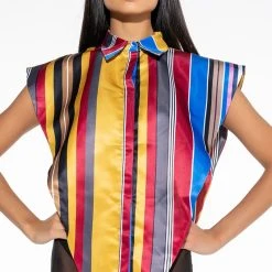 YOUR MUSE BUTTON UP BLOUSE -helmut shop your muse button up blouse multi 3 3 c1