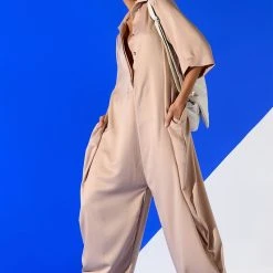 YOURS TRULY OVERSIZED SHORT SLEEVE JUMPSUIT