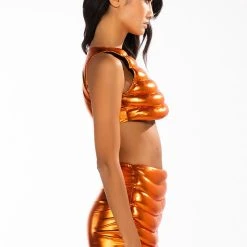 ZENON SLEEVELESS TEXTURED CROP TOP -helmut shop zenon sleeveless textured crop top rust 12 12