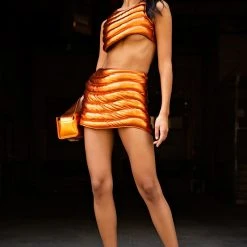 ZENON SLEEVELESS TEXTURED CROP TOP -helmut shop zenon sleeveless textured crop top rust 9 9