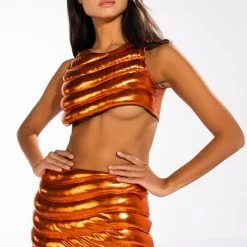 ZENON TEXTURED MINI SKIRT -helmut shop zenon textured mini skirt rust 3 3