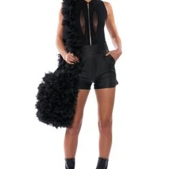 ZIPPER DETAIL SLEEVELESS BODYSUIT -helmut shop zipper detail sleeveless bodysuit black 4 4