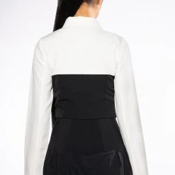 ZIPPIE DETAIL BLOUSE -helmut shop zippie detail blouse black white 5 5