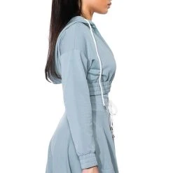 ZUMI CROPPED WRAP FRONT HOODIE -helmut shop zumi cropped wrap front hoodie green 6 6