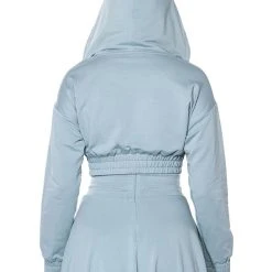 ZUMI CROPPED WRAP FRONT HOODIE -helmut shop zumi cropped wrap front hoodie green 7 7